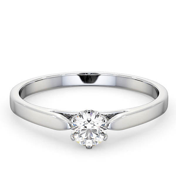 Diamond Low Set Chloe Lab Diamond Engagement Ring 0.33CT G/SI1 18K White Gold