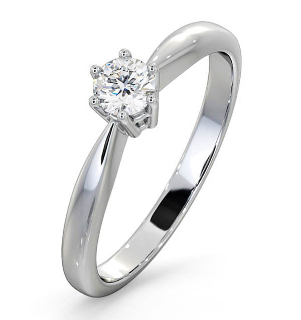 Diamond Engagement Ring High Set Chloe 0.25ct Lab Diamond H/Si in 18KW Gold