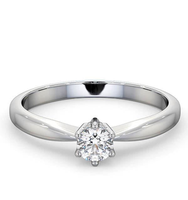 Diamond Engagement Ring High Set Chloe 0.25ct Lab Diamond H/Si in 18KW Gold