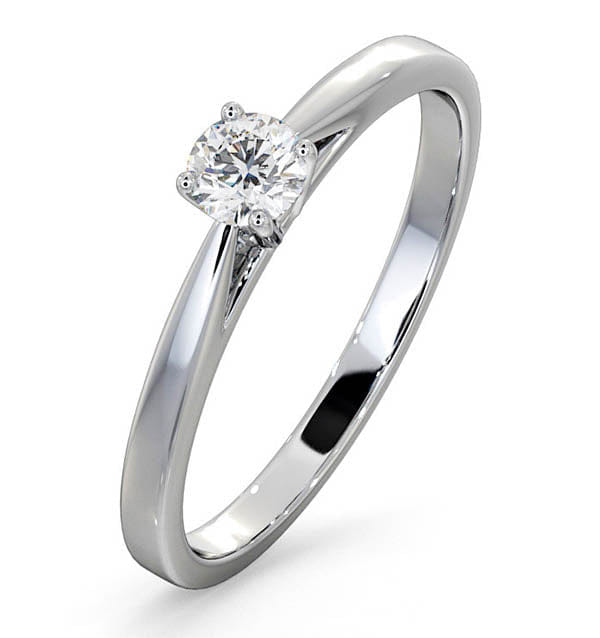 Diamond Engagement Ring Certified Elysia Platinum Diamond 0.25CT G/VS