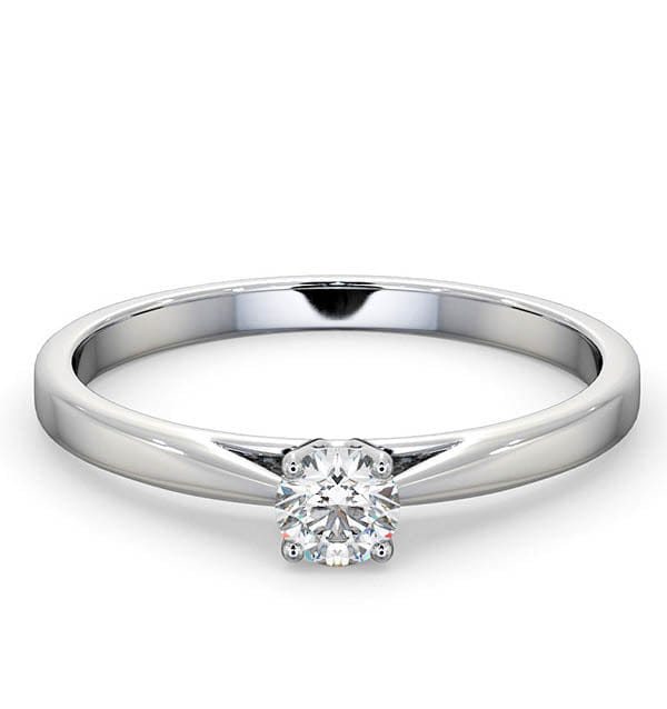 Diamond Engagement Ring Certified Elysia Platinum Diamond 0.25CT G/VS