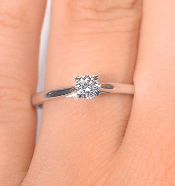 Diamond Engagement Ring Certified Elysia Platinum Diamond 0.25CT G/VS