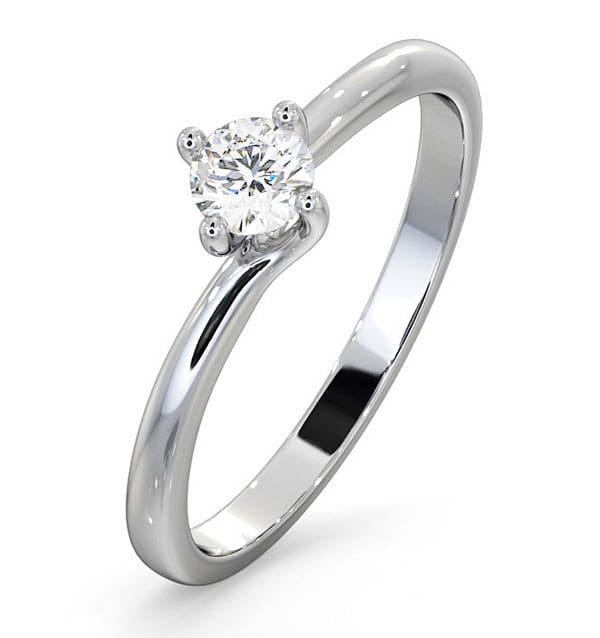 Diamond Certified Lily Platinum Diamond Engagement Ring 0.25CT - F - G/VS