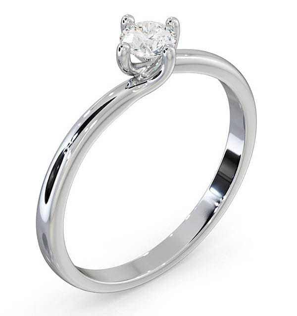 Diamond Certified Lily Platinum Diamond Engagement Ring 0.25CT - F - G/VS