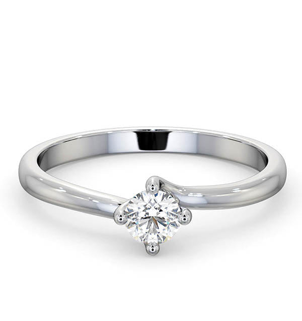 Diamond Certified Lily Platinum Diamond Engagement Ring 0.25CT - F - G/VS