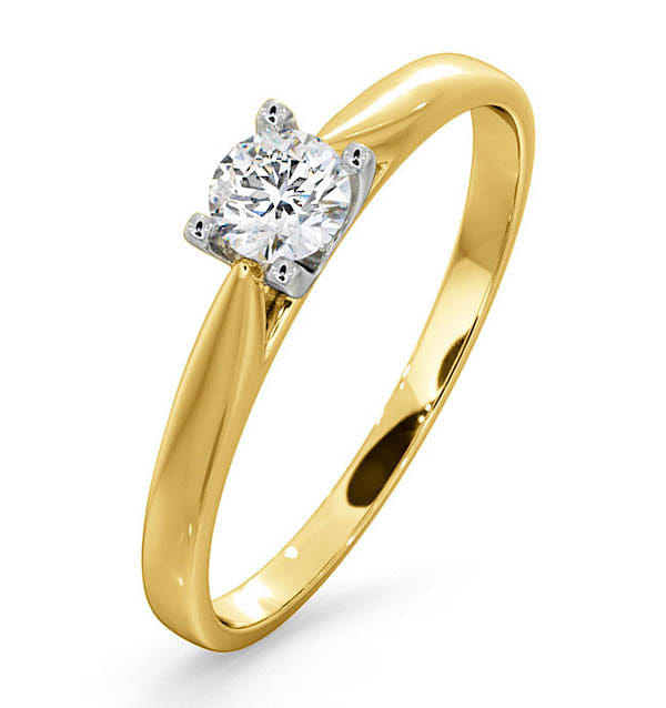 Diamond Certified Grace 18K Gold Diamond Engagement Ring 0.25CT