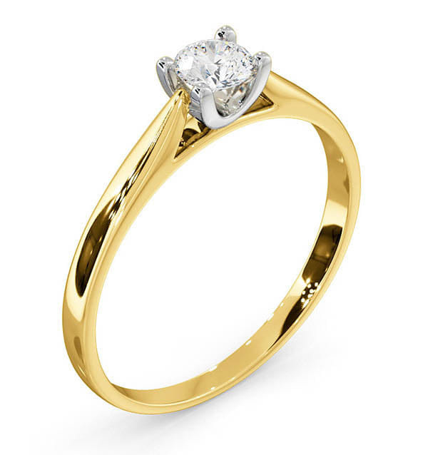 Diamond Certified Grace 18K Gold Diamond Engagement Ring 0.25CT