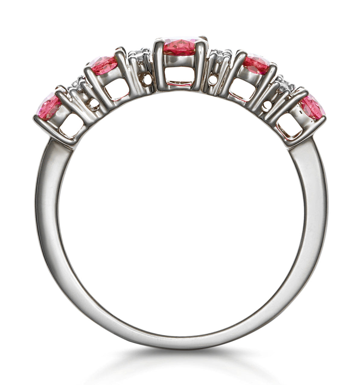 Diamond 1.85ct Ruby and Diamond Eternity Ring 18KW Gold - Asteria Collection
