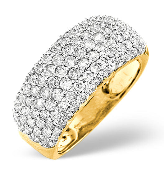 Diamond 18K Yellow Gold Diamond Ring 1.35ct - SIZE G