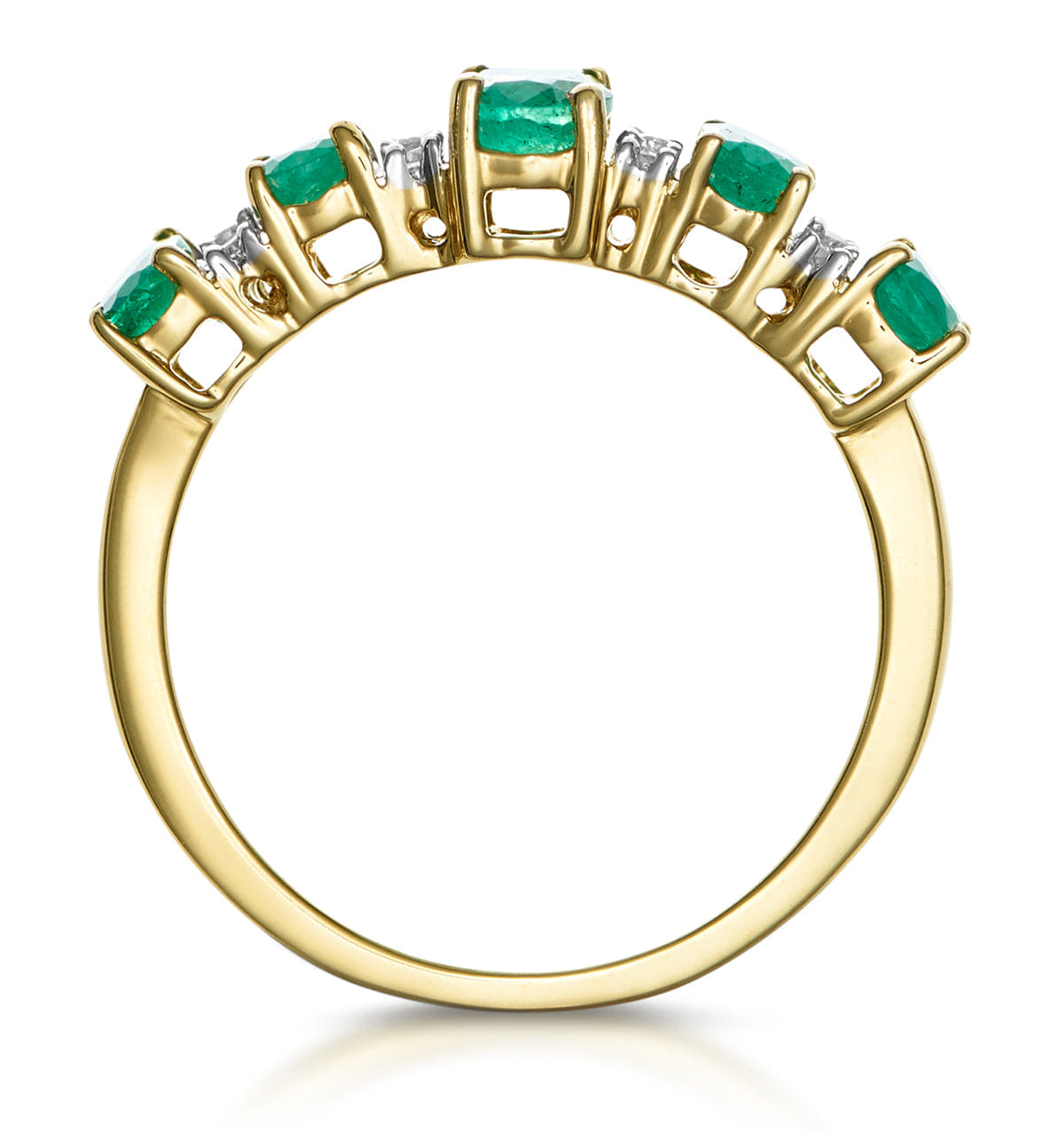 Diamond 1.30ct Emerald and Lab Diamond Eternity Ring 9K Gold - Asteria
