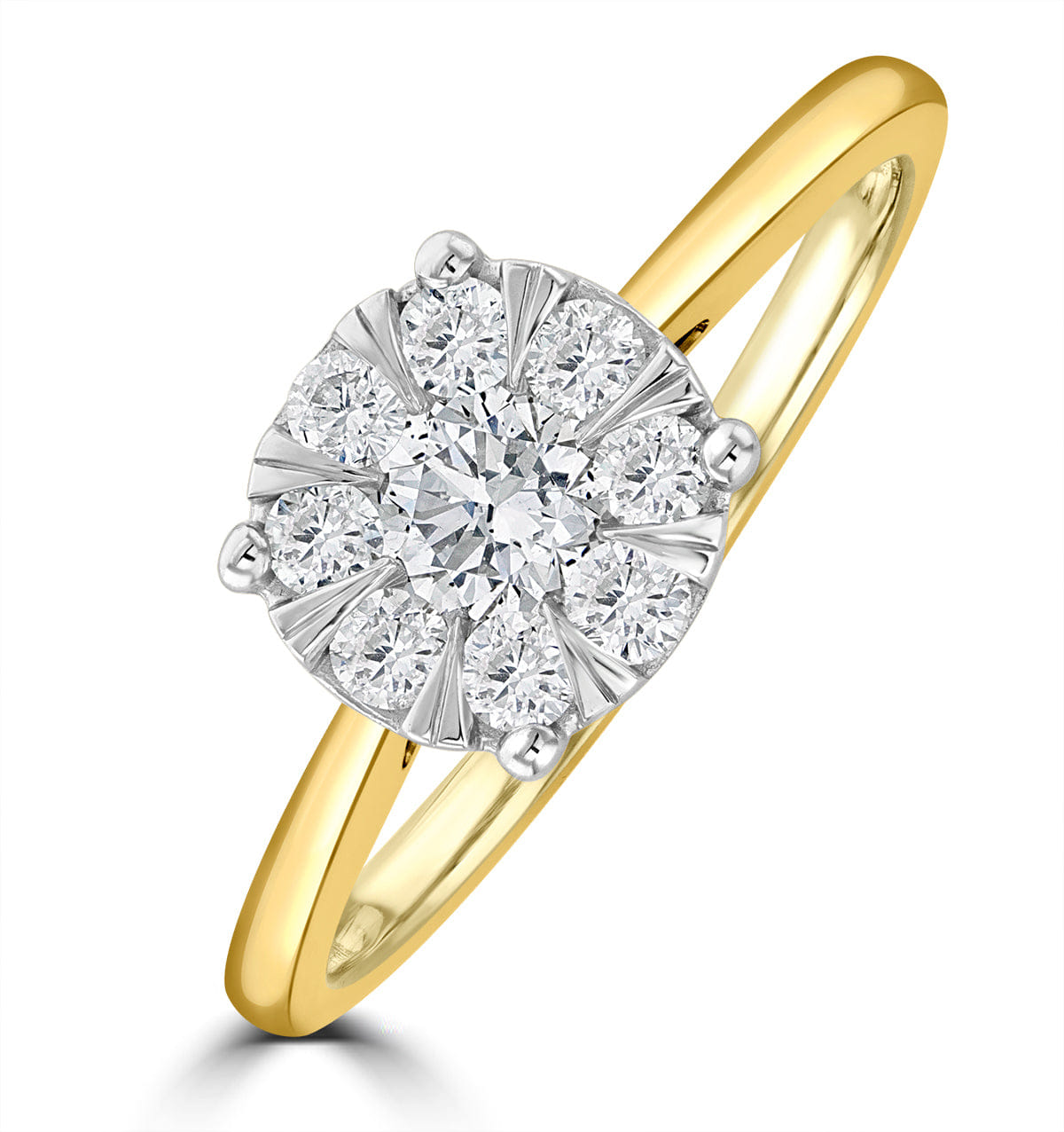 Solitaire 0.50ct Lab Diamond Cluster Solitaire Ring H/Si in 9K Gold