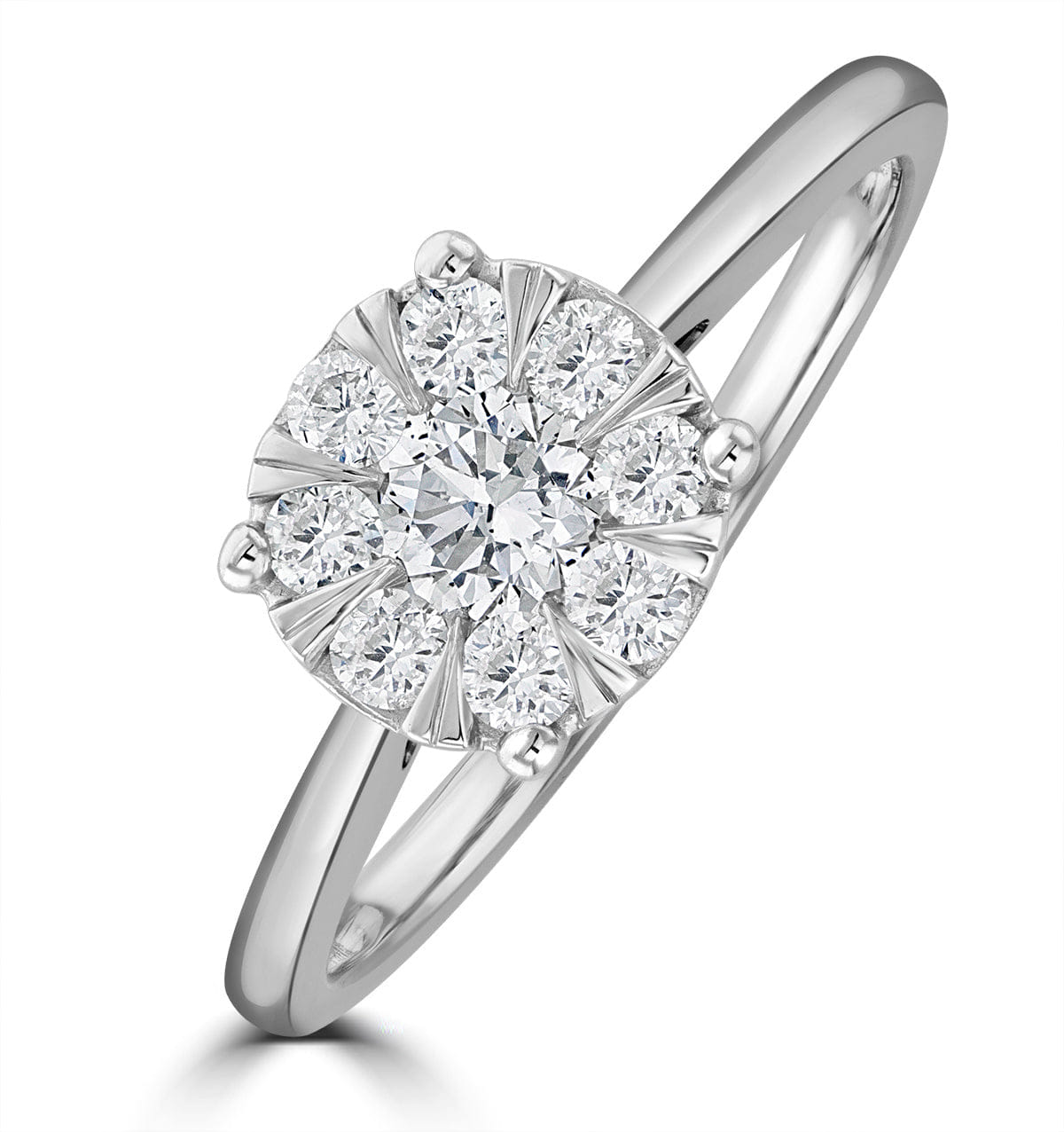 Solitaire 0.50ct Lab Diamond Cluster Solitaire Ring H/Si in 9K White Gold