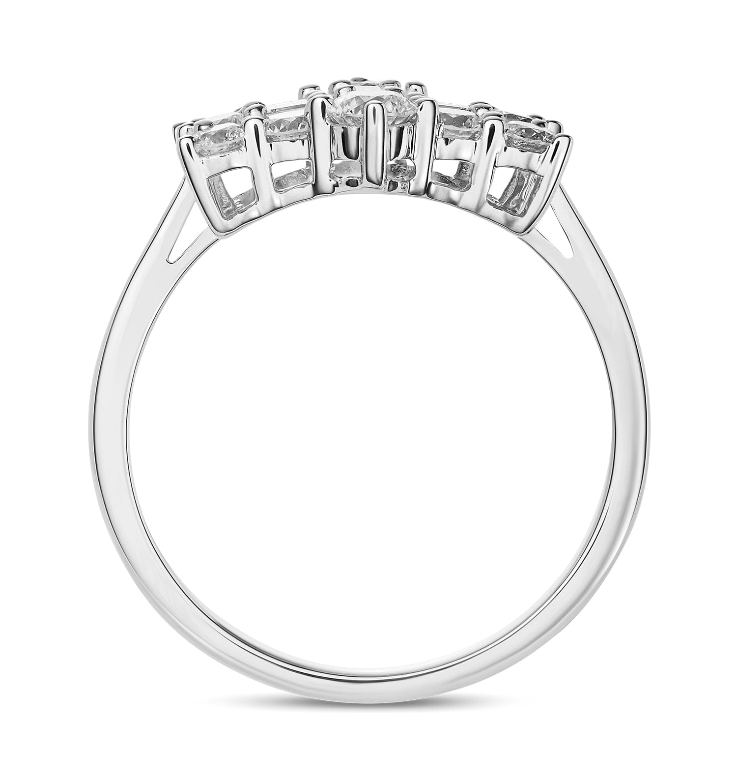 Diamond 1 Carat Lab Diamond Boat Ring Set in 9K White Gold