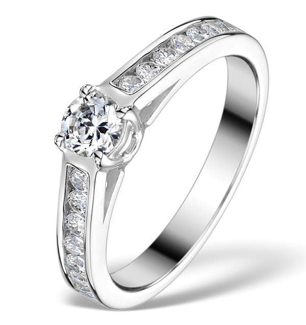 Diamond Sidestone Lab Diamond Ring Alexa 0.95ct H/Si1 Platinum