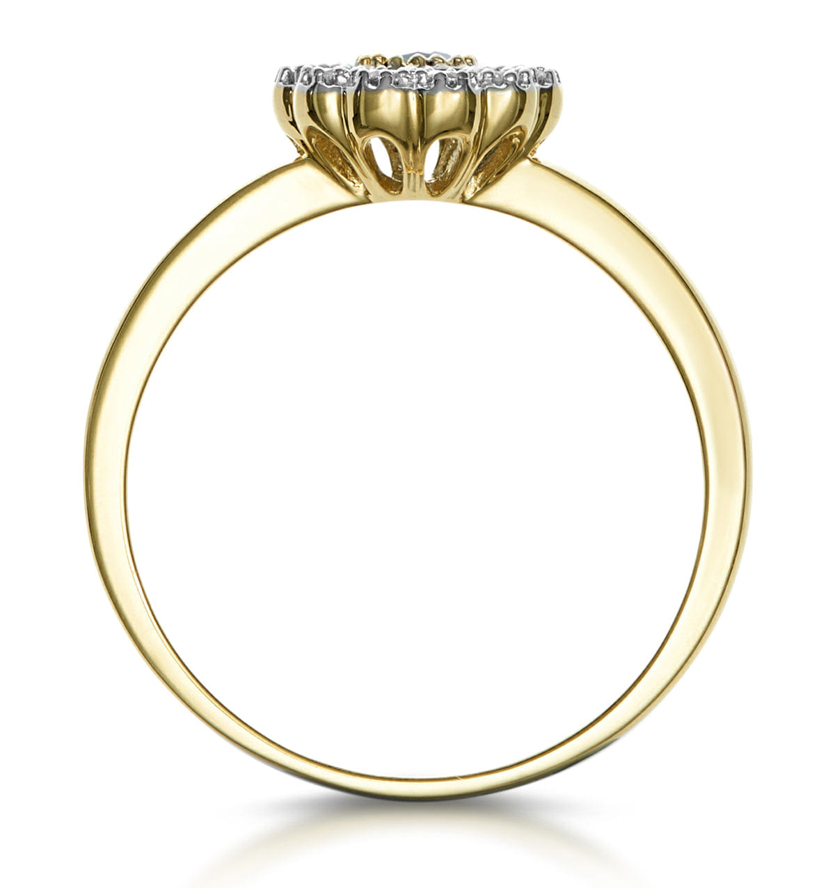 Diamond Sapphire and Diamond Halo Ring in 18K Gold - Asteria Collection