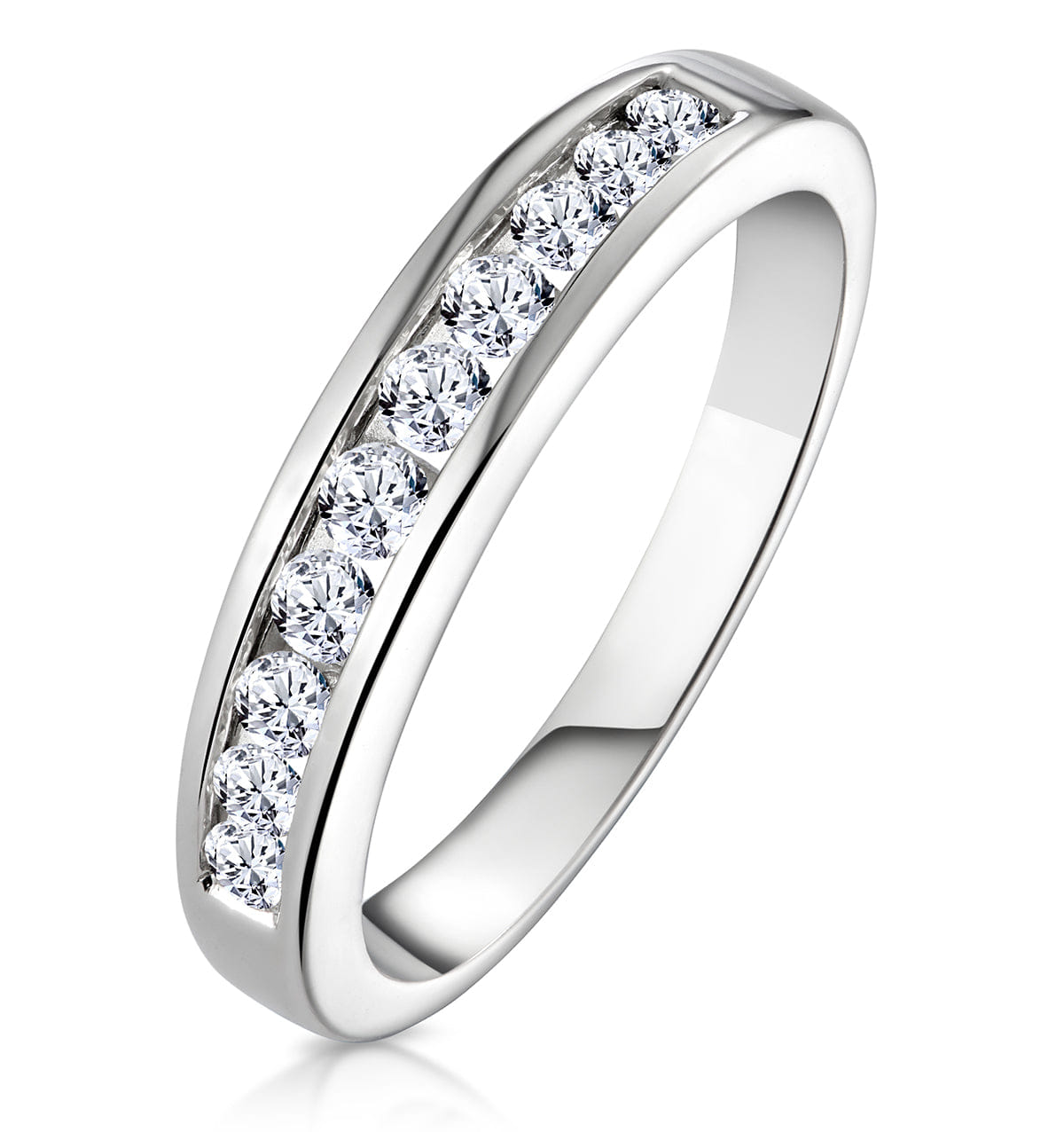 Diamond Rae 18K White Gold Diamond Half Band Eternity Ring 0.50CT G/VS