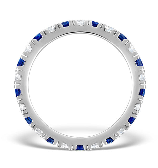 Diamond Sapphire 0.90ct And H/SI Diamond Platinum Eternity Ring