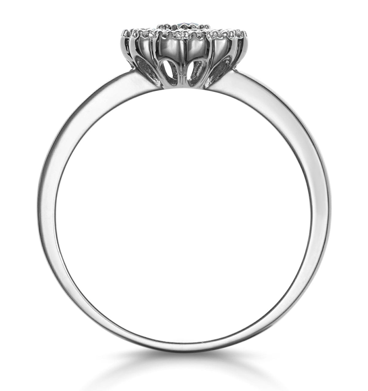 Diamond Sapphire and Diamond Halo Ring in 18K White Gold - Asteria Collection