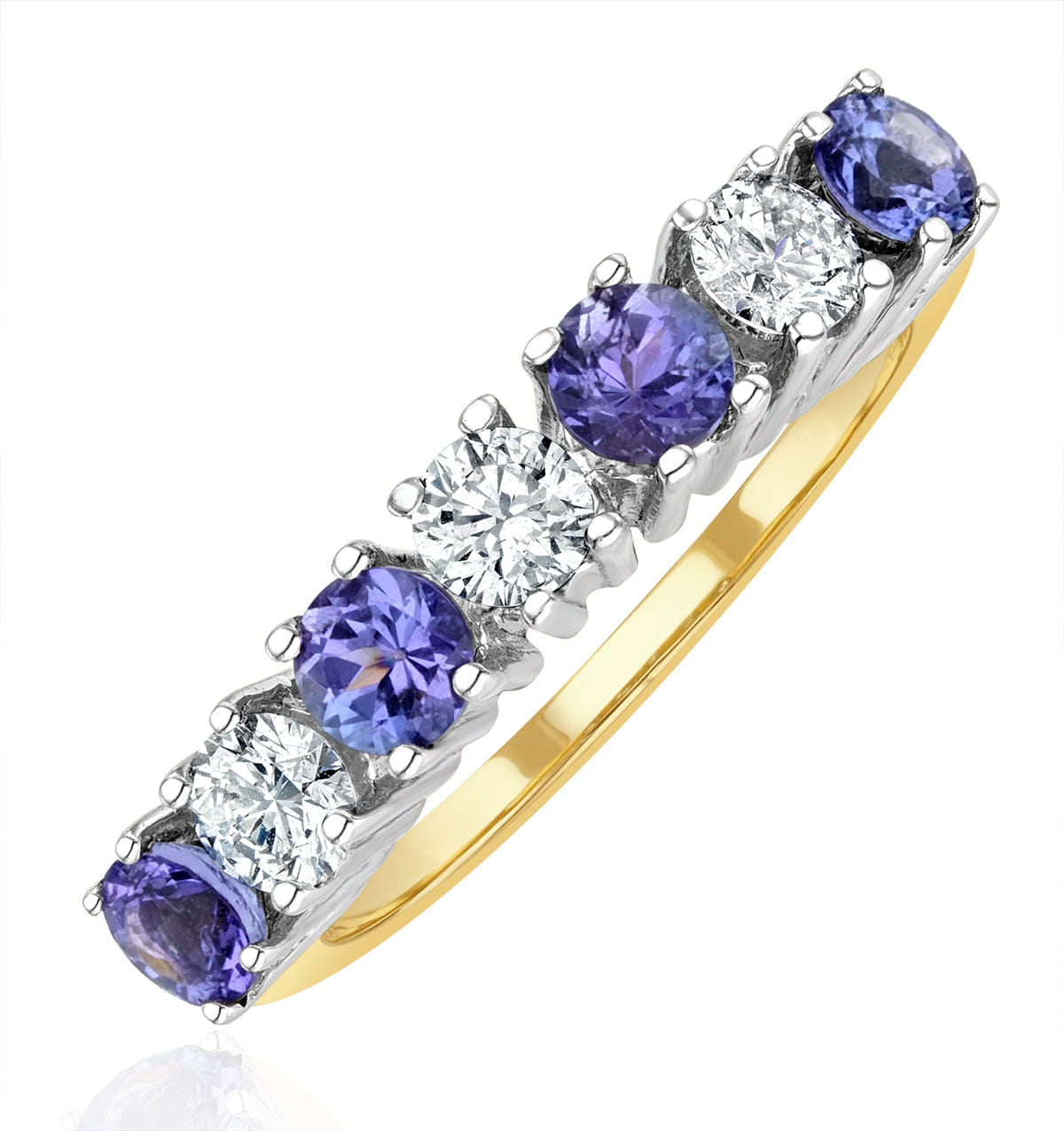 Diamond Tanzanite 0.70CT and Diamond Ring 0.50CT 18K Gold FT32