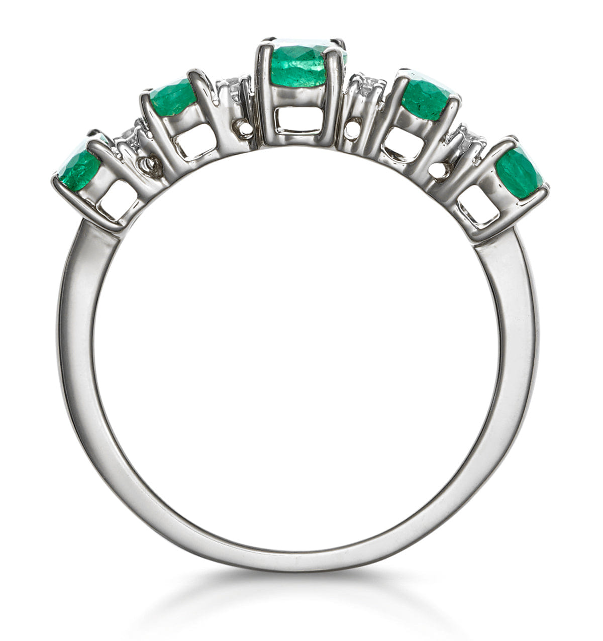Diamond 1.30ct Emerald and Lab Diamond Eternity Ring 9K White Gold - Asteria