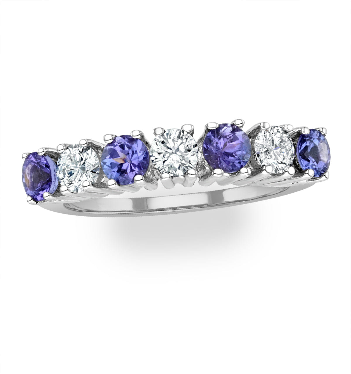 Diamond Tanzanite 0.70CT and Diamond Ring 0.50CT 18K White Gold