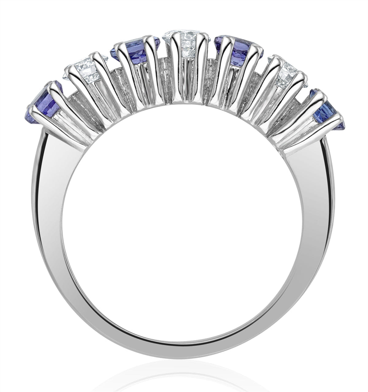 Diamond Tanzanite 0.70CT and Diamond Ring 0.50CT 18K White Gold