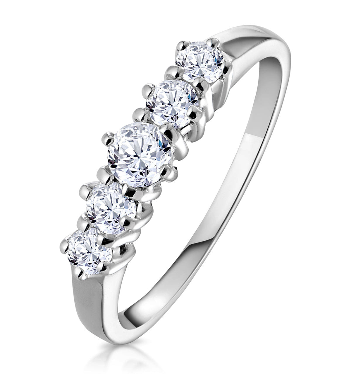 Diamond Ellie 18K White Gold 5 Stone Diamond Eternity Ring 0.50CT G/VS