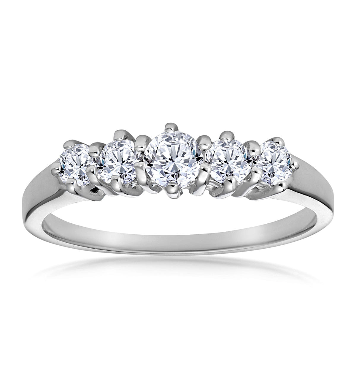 Diamond Ellie 18K White Gold 5 Stone Diamond Eternity Ring 0.50CT G/VS