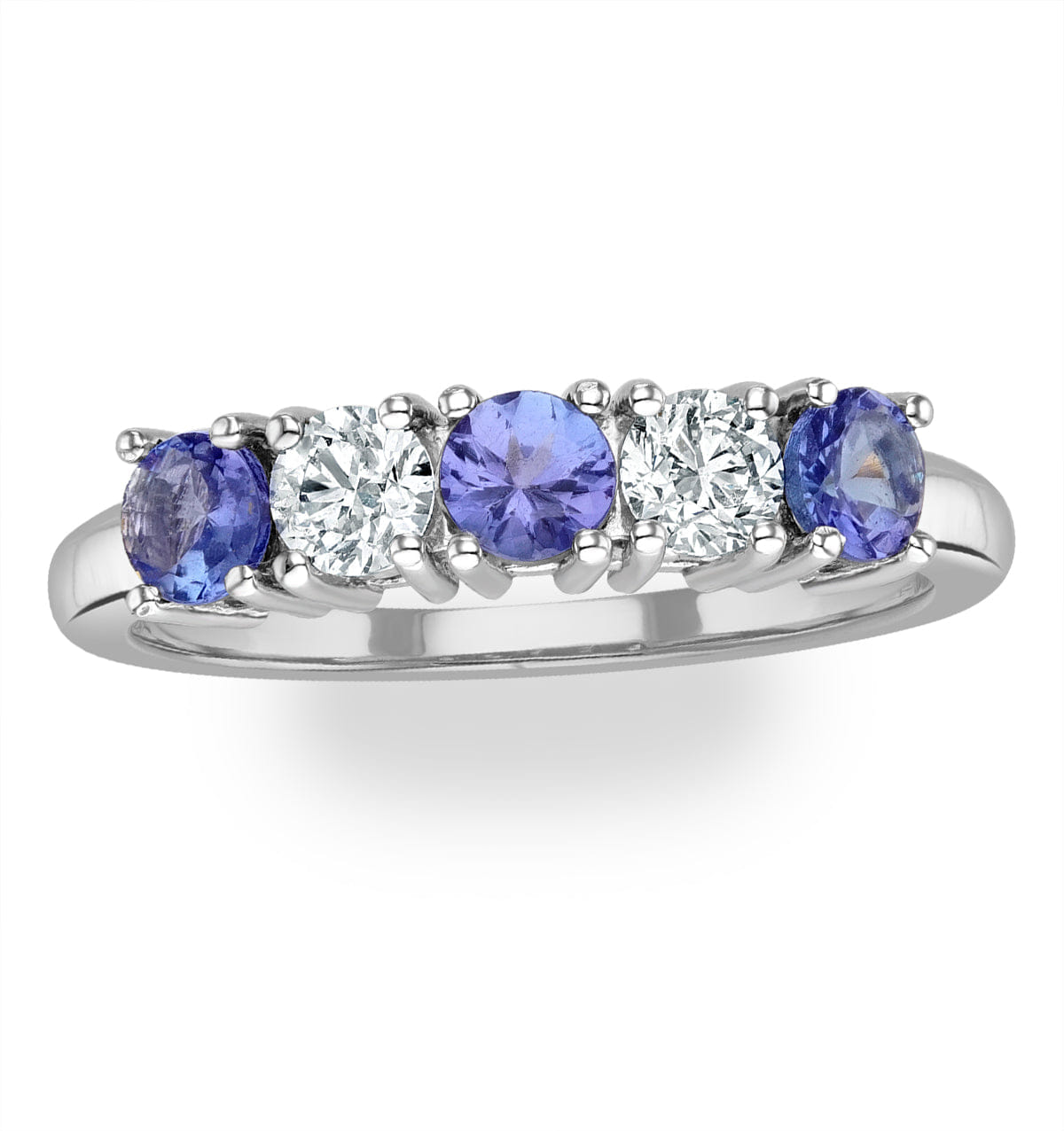 Diamond Tanzanite 0.75CT and Diamond Ring 0.40CT 18K White Gold FT26