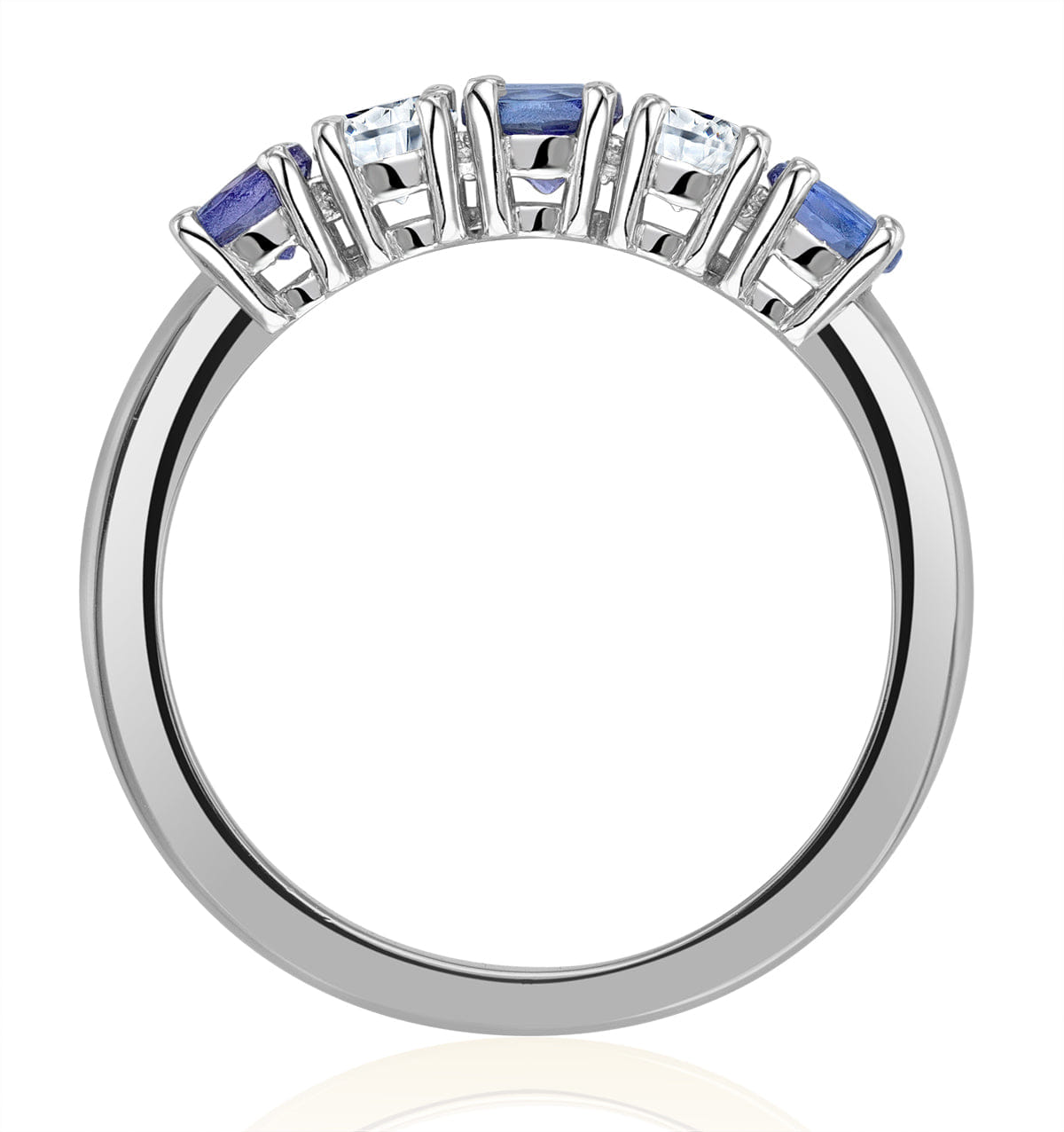 Diamond Tanzanite 0.75CT and Diamond Ring 0.40CT 18K White Gold FT26