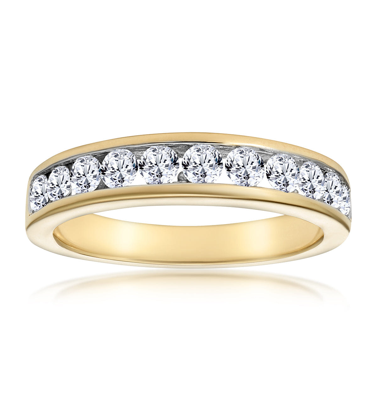 Diamond Rae Half Eternity Ring Lab Diamond 0.75CT in 9K Yellow Gold