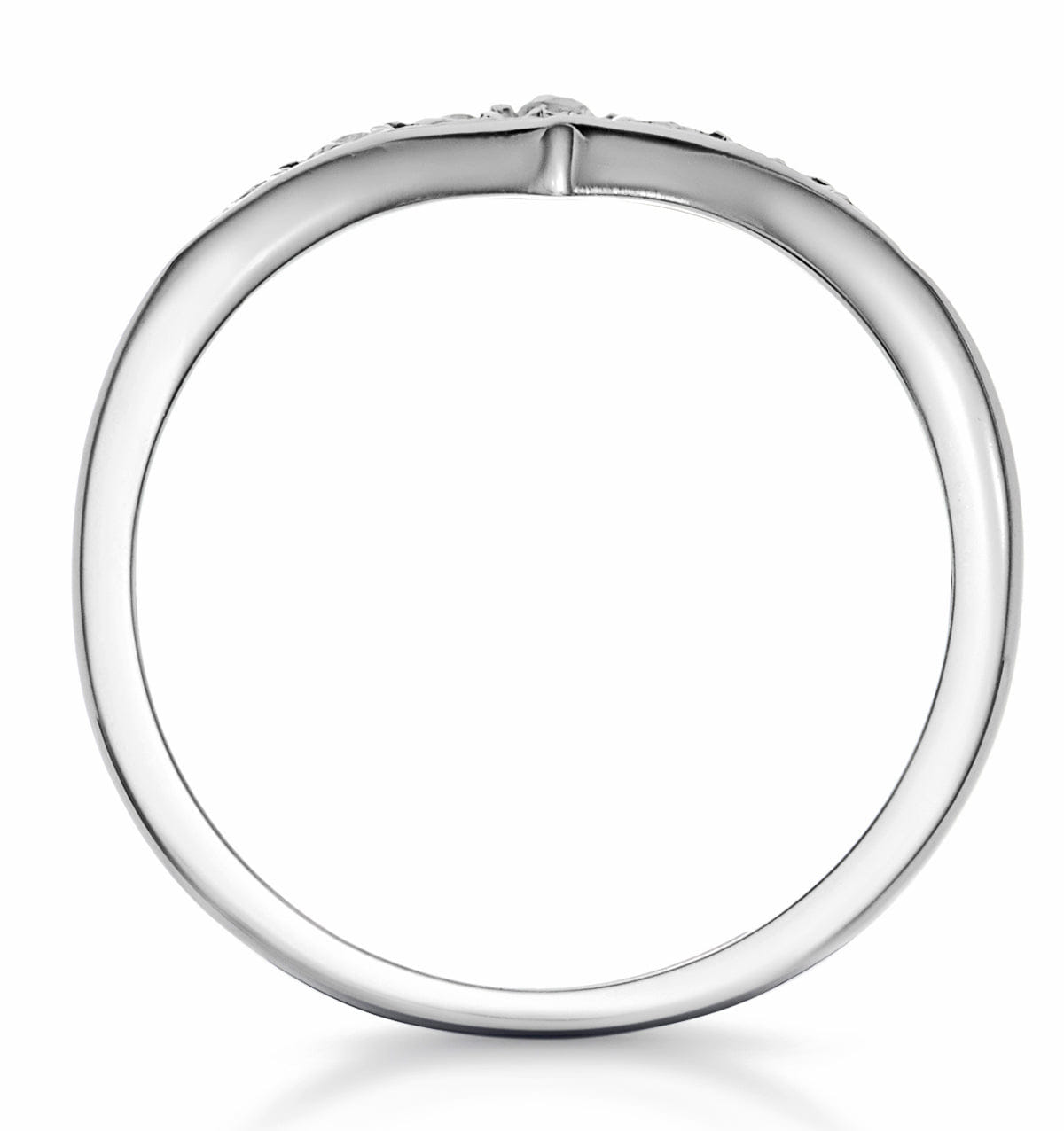 WISHBONE Diamond 0.11ct 9K White Gold Wishbone Ring
