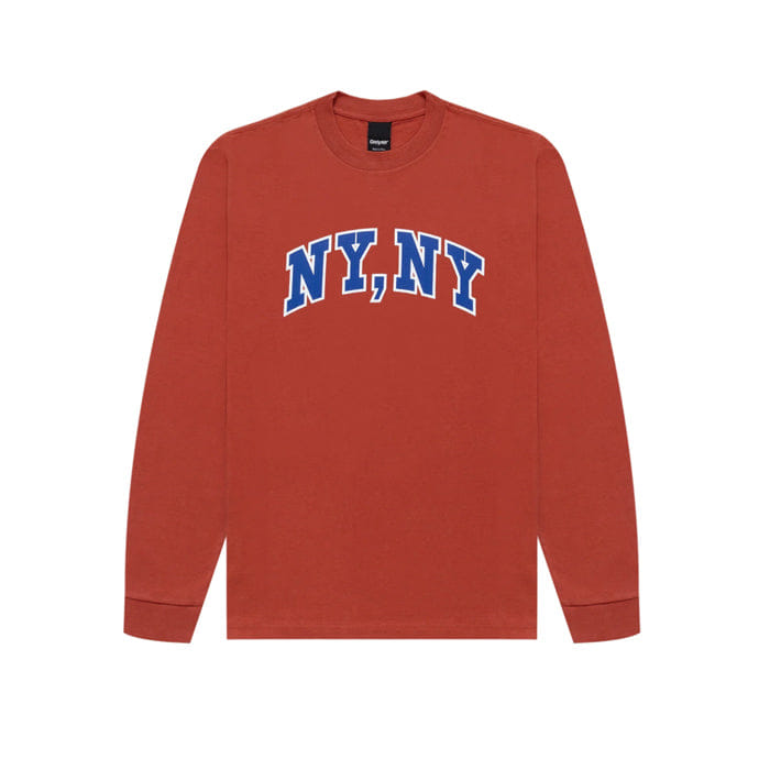 ONLY NY NY LONG SLEEVE T - SHIRT - RUST ORANGE