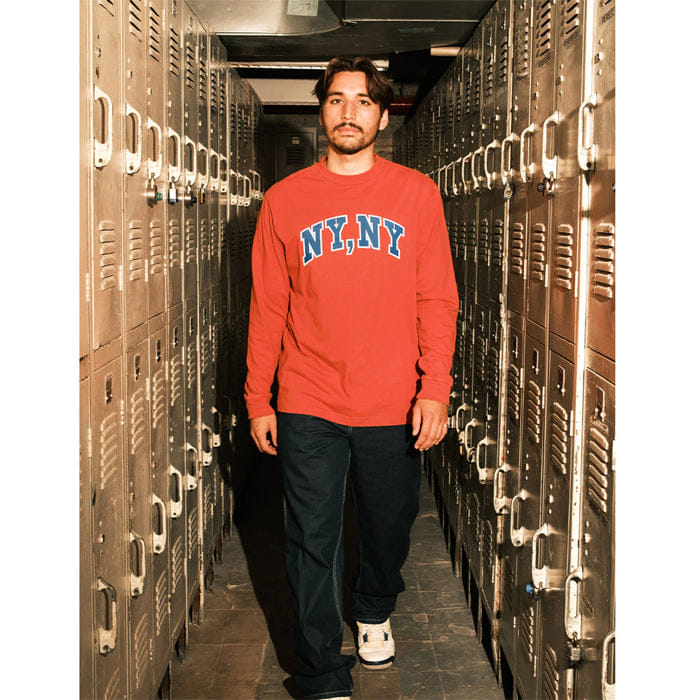 ONLY NY NY LONG SLEEVE T - SHIRT - RUST ORANGE