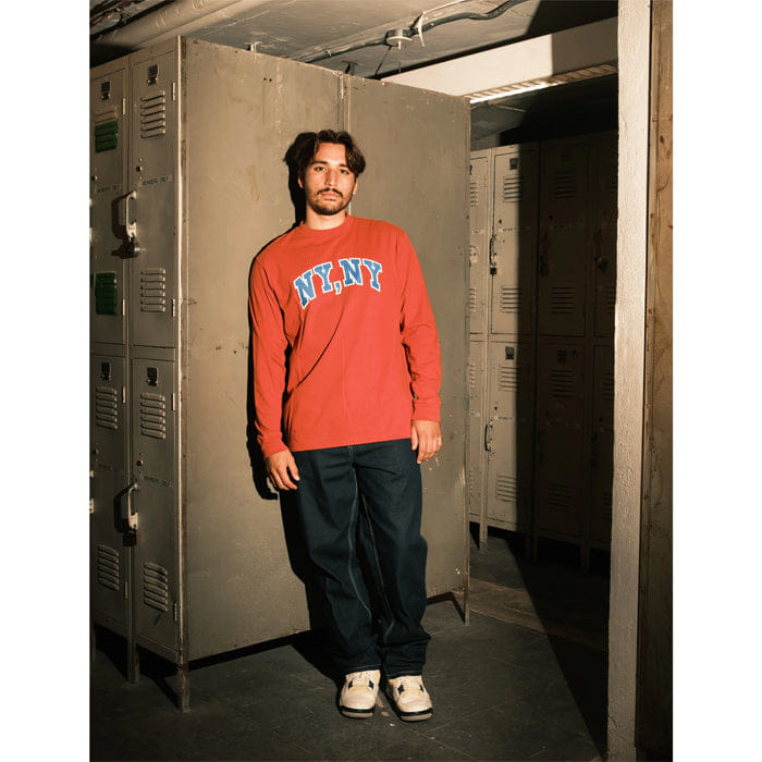 ONLY NY NY LONG SLEEVE T - SHIRT - RUST ORANGE