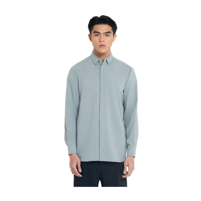 JAN SOBER MINTY DUAL COLLAR LONG SLEEVES SHIRT