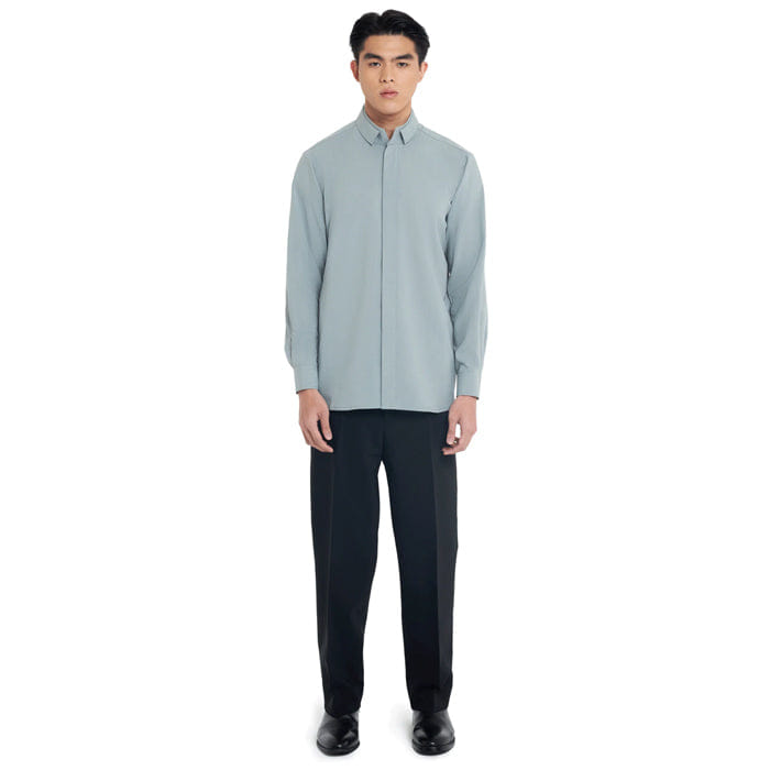 JAN SOBER MINTY DUAL COLLAR LONG SLEEVES SHIRT