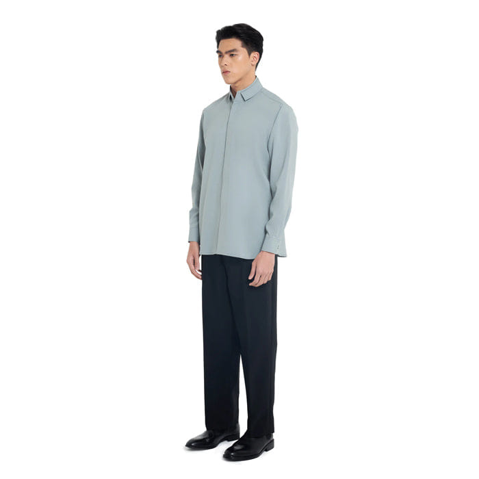 JAN SOBER MINTY DUAL COLLAR LONG SLEEVES SHIRT