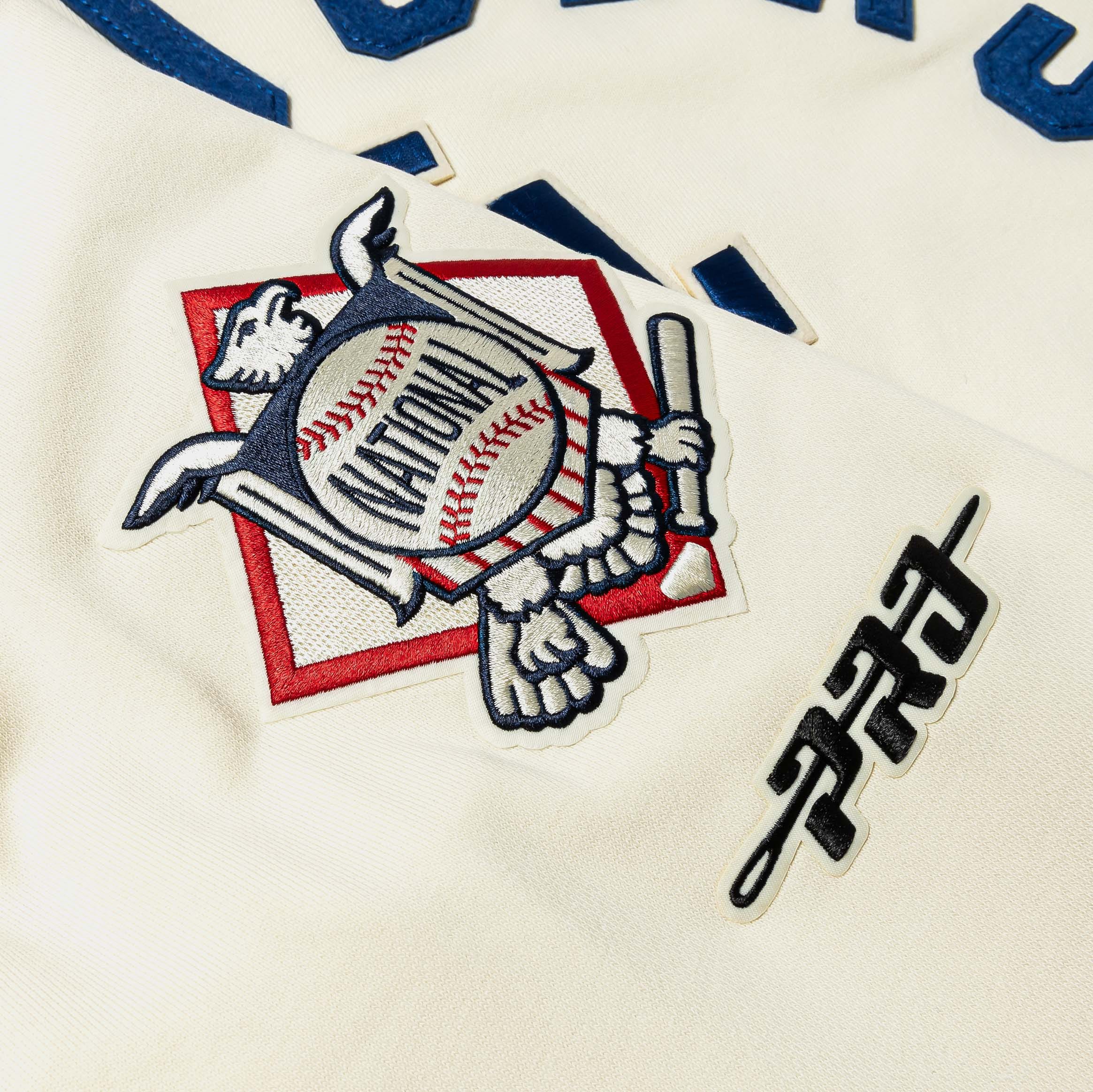 PRO Standard Los Angeles Dodgers Modern Originals Fleece Mens Crewneck (Beige/Blue)