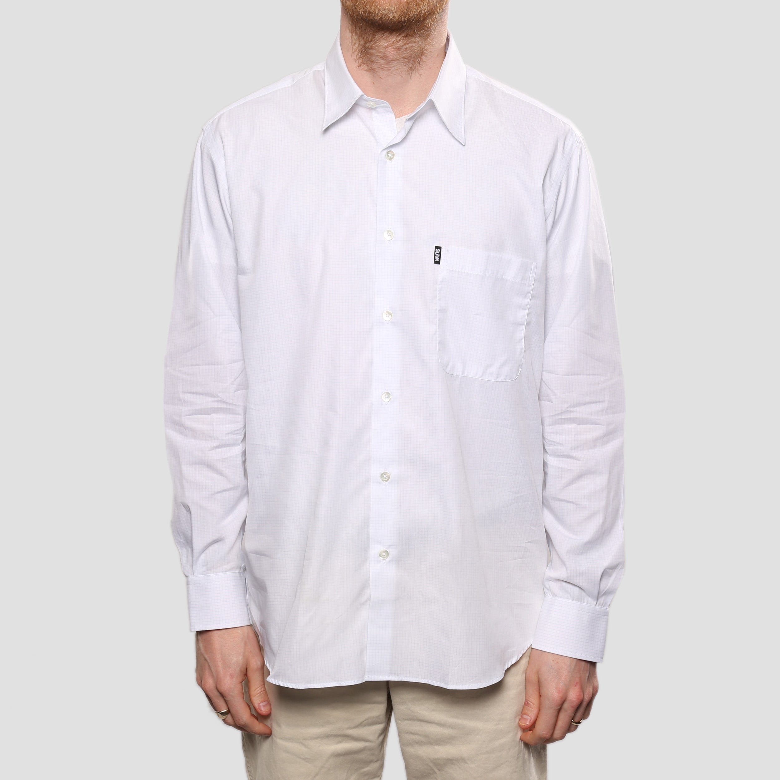 WHITE* Slam City Skates Lightweight Shirt White / Blue Check