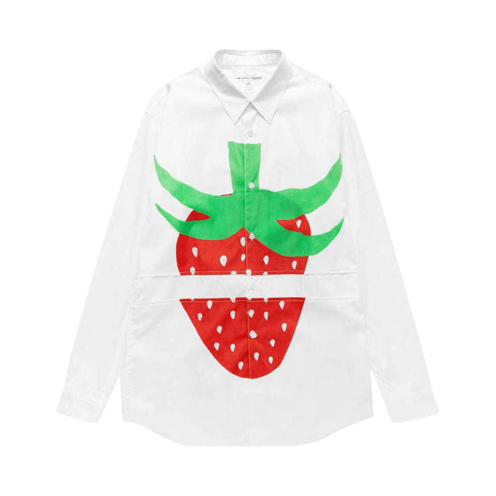 Comme des Garçons SHIRT x Brett Westfall Split Strawberry Long-Sleeve Shirt White