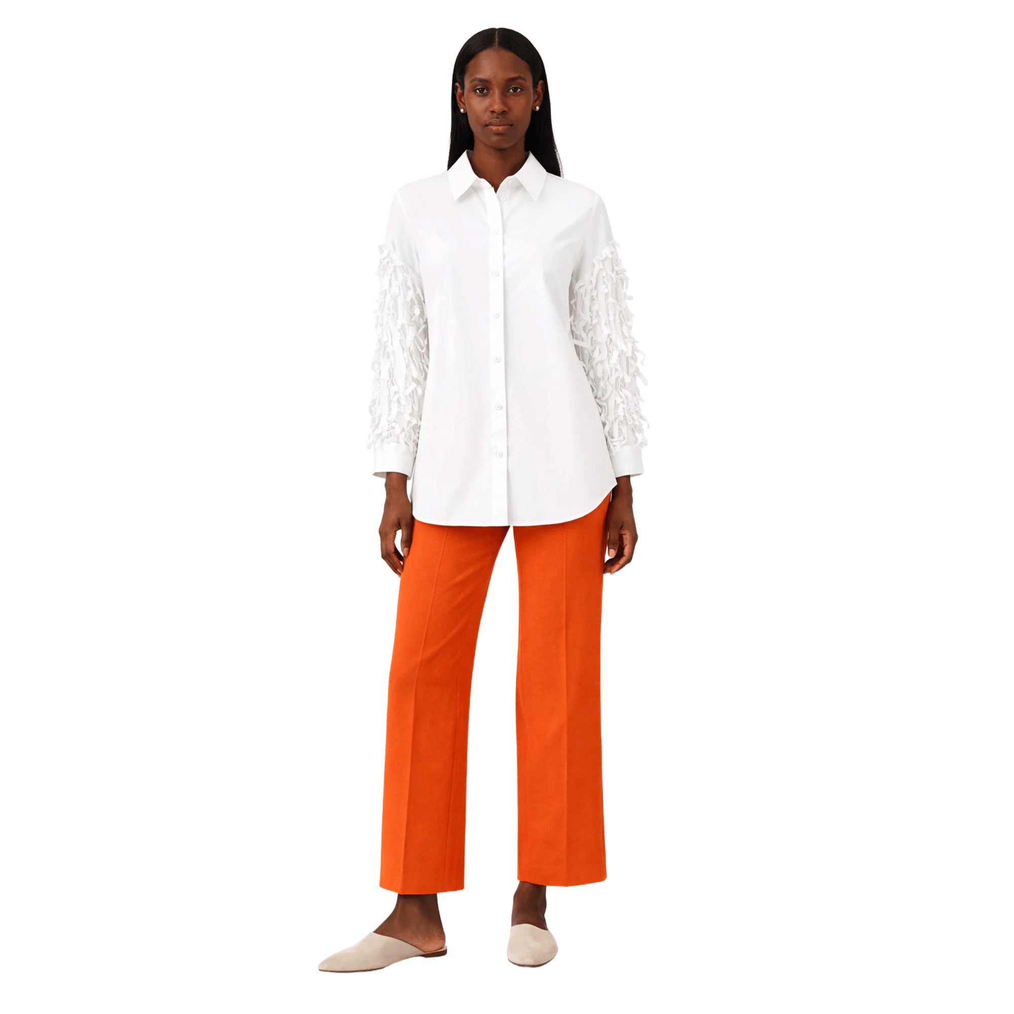 Essentials5ive OVERSIZED SLEEVE’S FRINGE SHIRT (فستان)NELLY