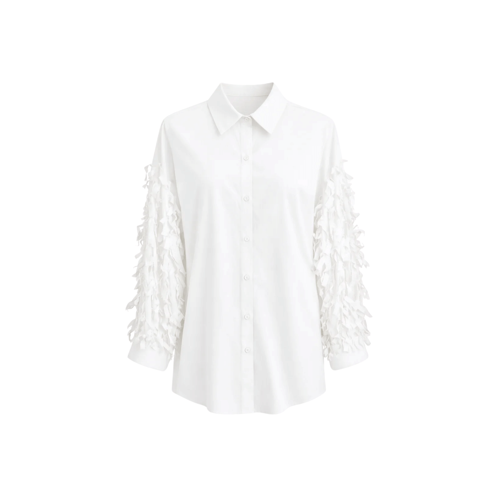 Essentials5ive OVERSIZED SLEEVE’S FRINGE SHIRT (فستان)NELLY