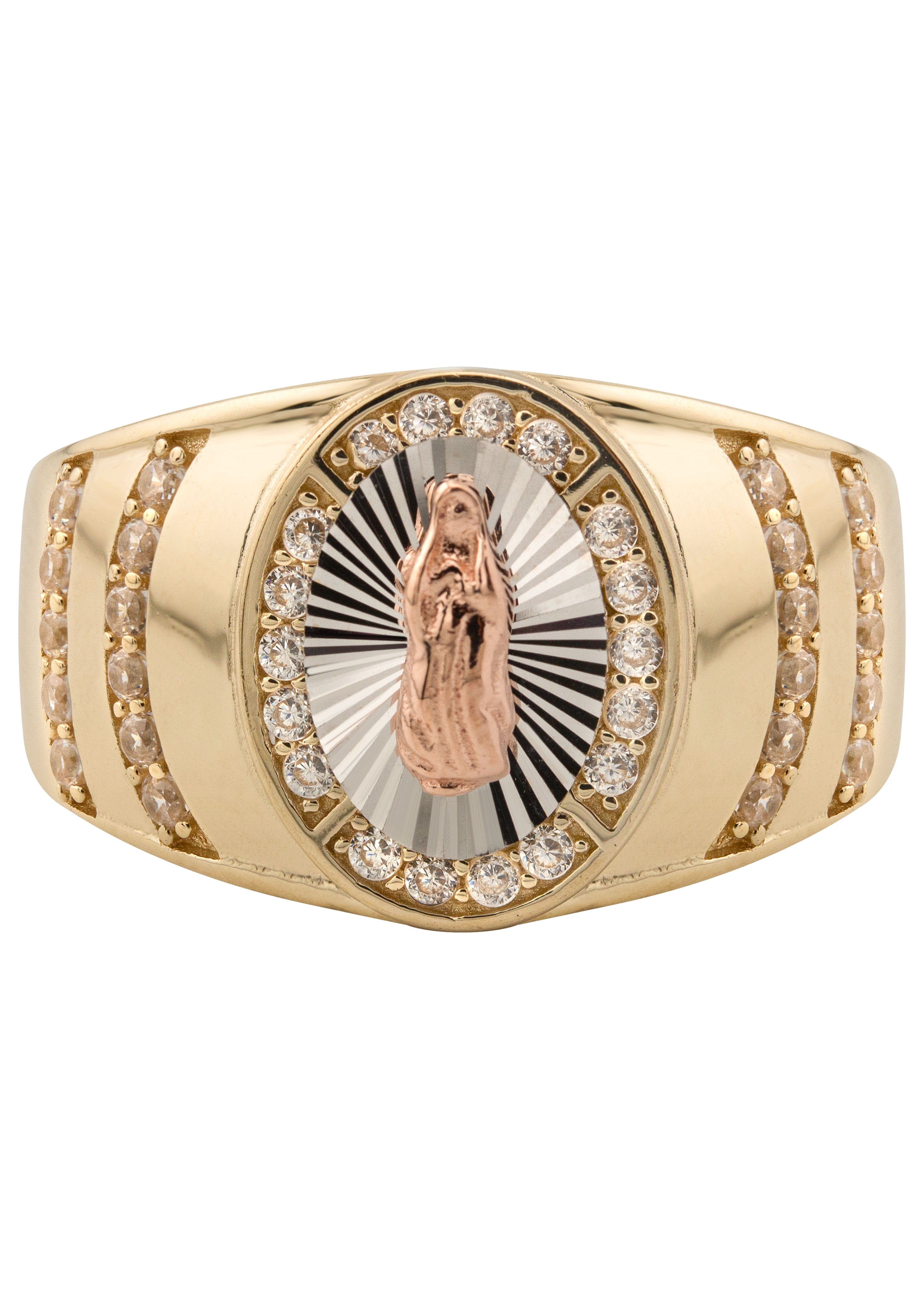 Manufacturer 1 10K Gold Cz Virgin Mary Ring For Men | 6 Grams