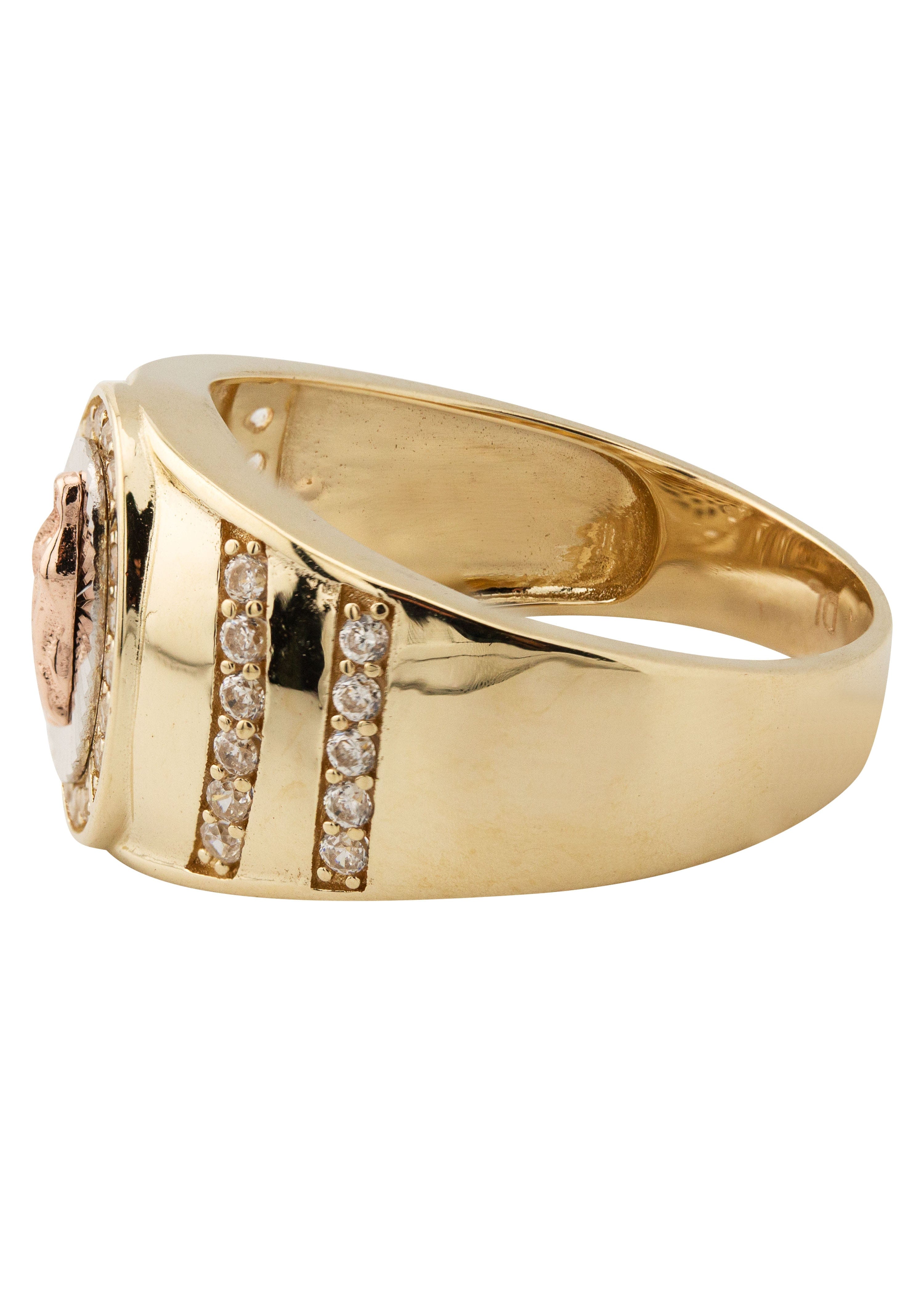 Manufacturer 1 10K Gold Cz Virgin Mary Ring For Men | 6 Grams