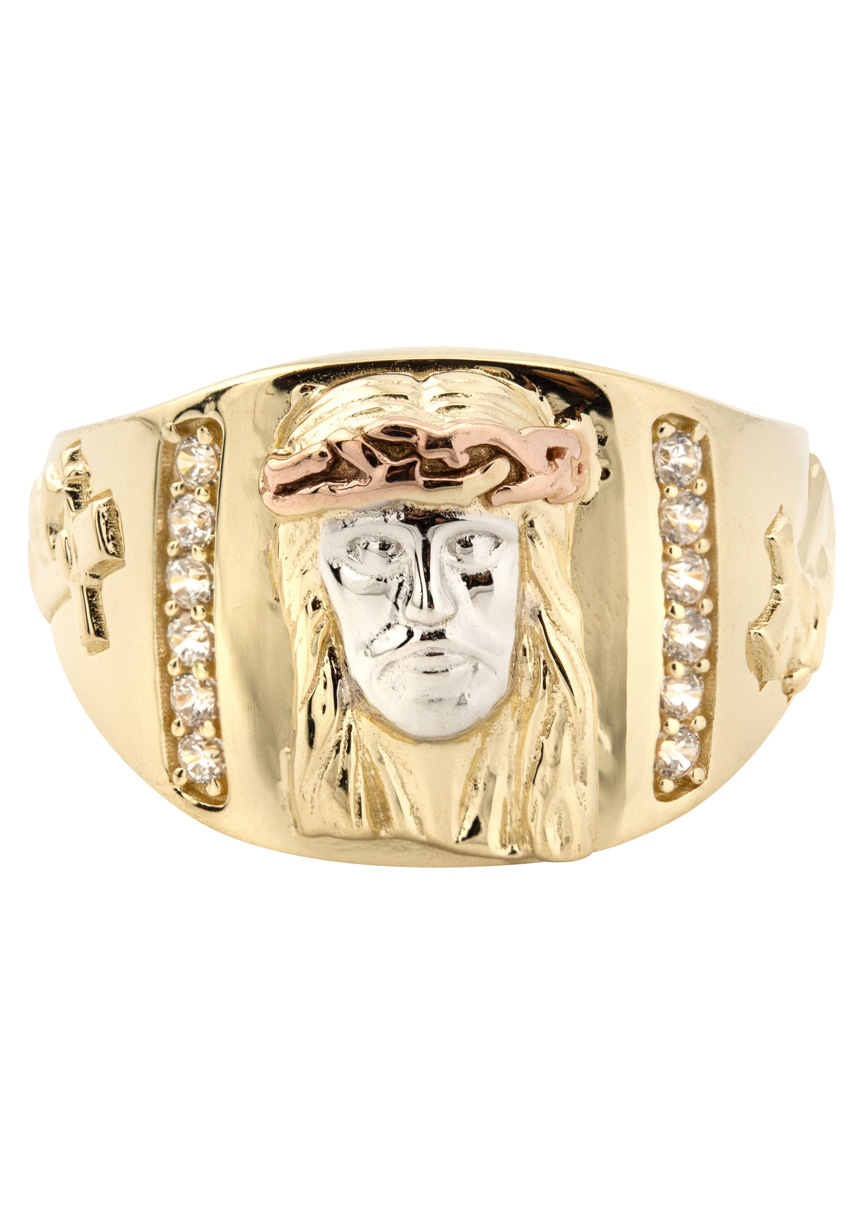 Manufacturer 1 10K Gold Jesus Ring For Men | 6 Grams