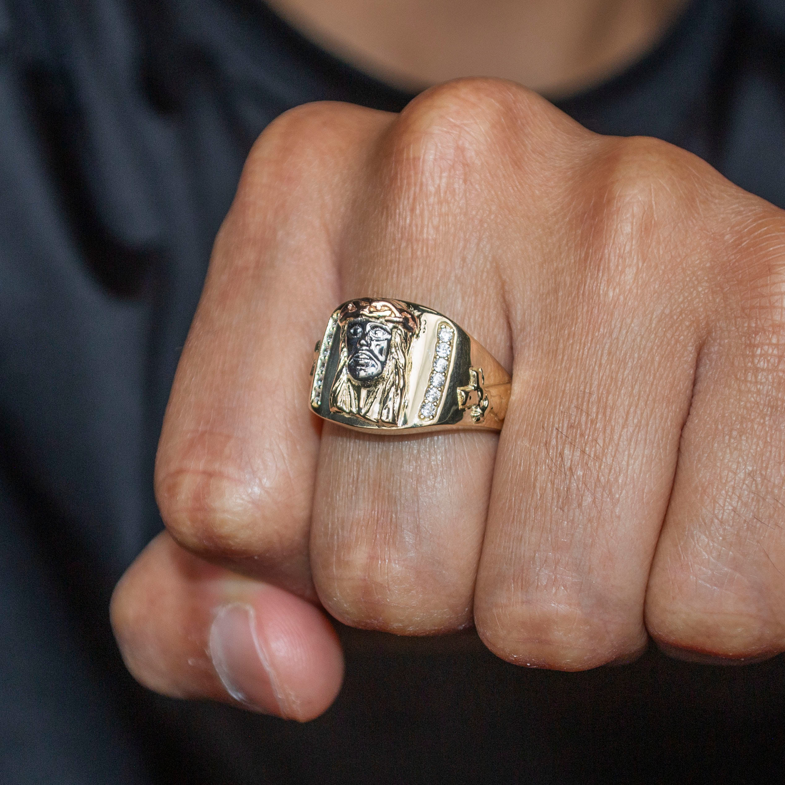 Manufacturer 1 10K Gold Jesus Ring For Men | 6 Grams