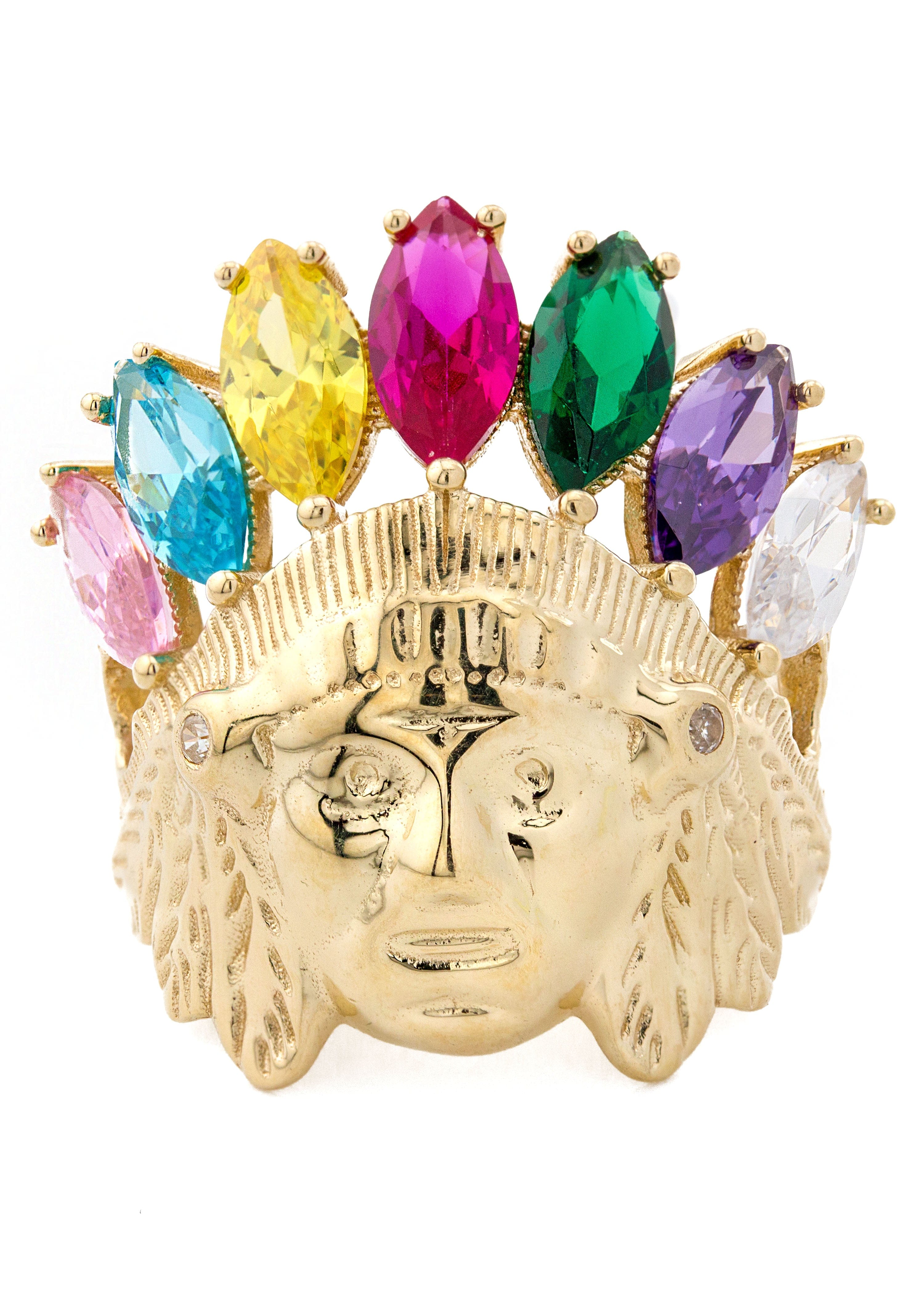 Manufacturer 1 10K Gold Indian Chief Ring For Men | 7.6 Grams