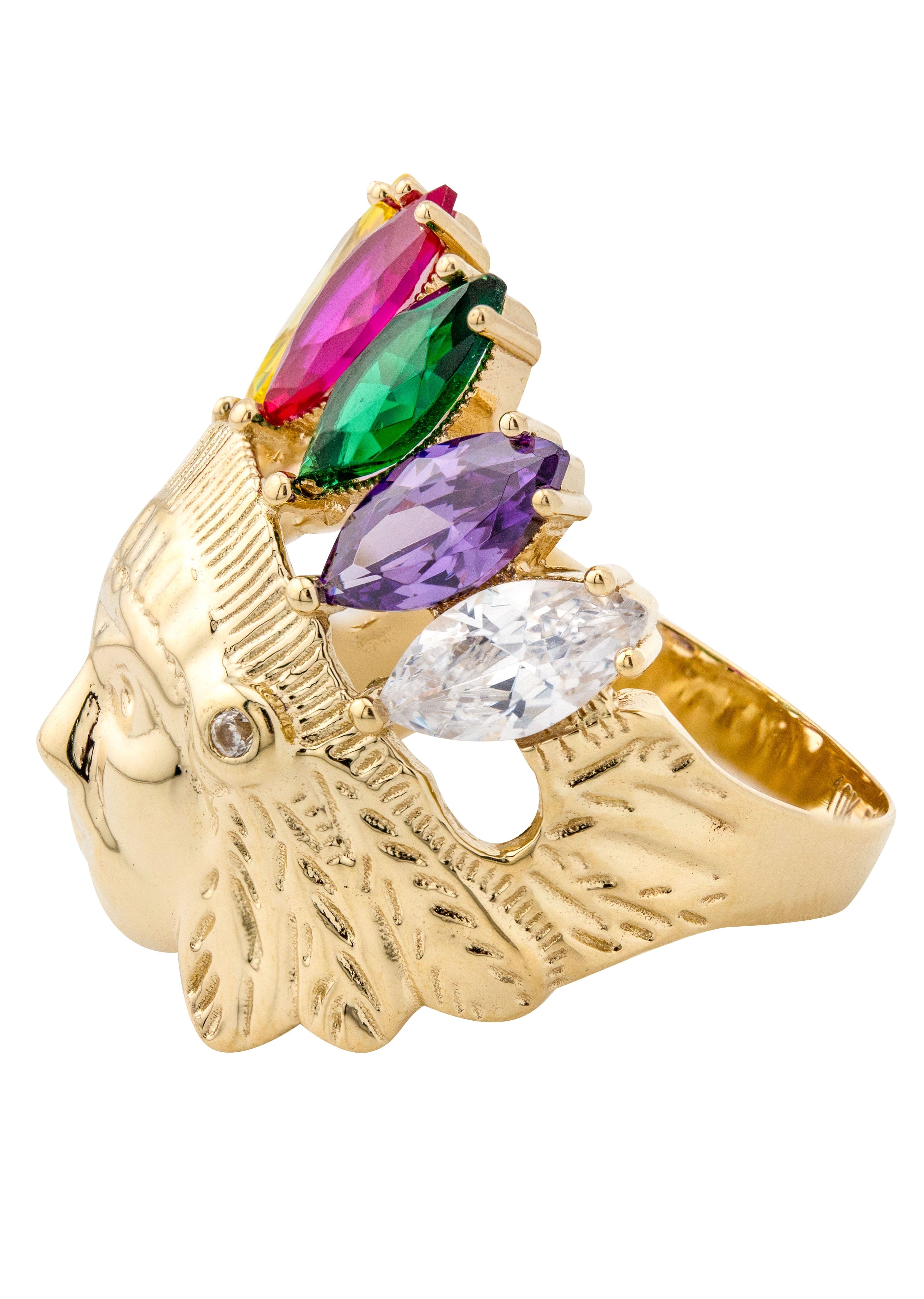 Manufacturer 1 10K Gold Indian Chief Ring For Men | 7.6 Grams