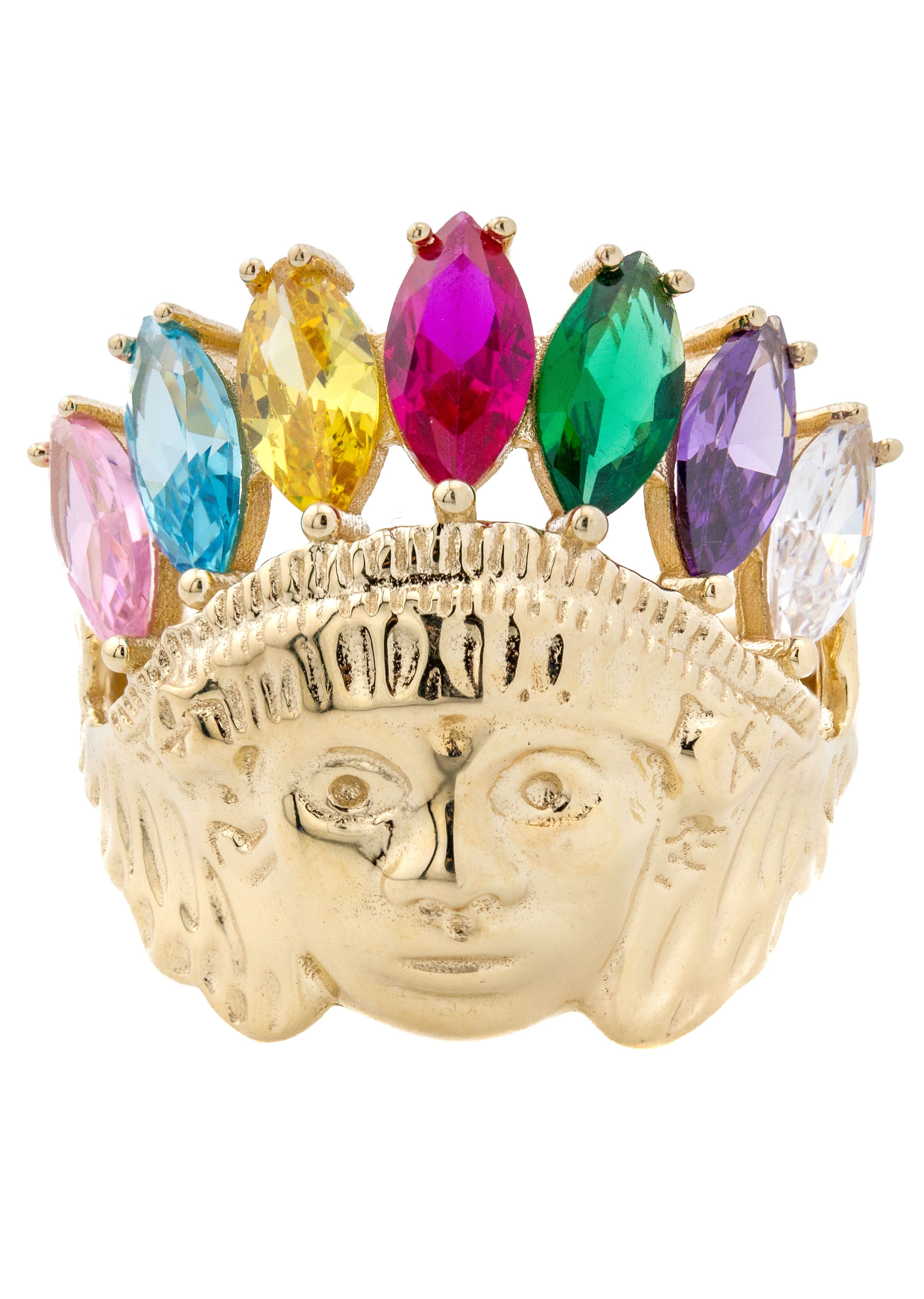 Manufacturer 1 10K Gold Indian Chief Ring For Men | 7.7 Grams